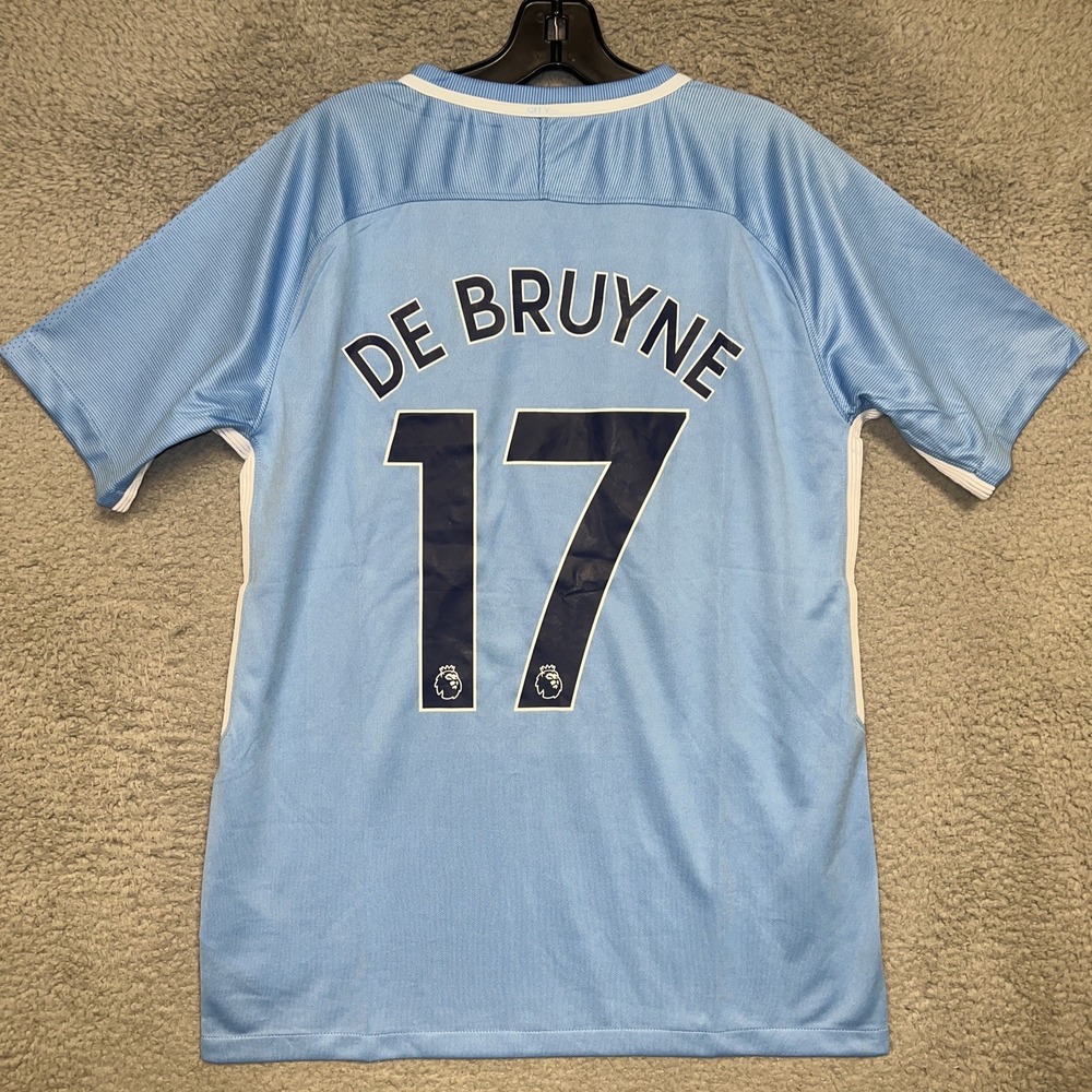 NWT Nike 2015-16 Manchester City Kevin De Bruyne Jersey Men Sz M Blue #17 Etihad